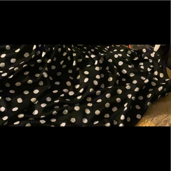 Carol Rose Black and White Polka Dot Short Sleeves Blouse Elastic Neckline XL - Picture 14 of 14